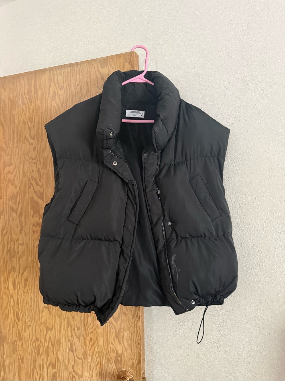 Double Zero Black Quilted Puffer Vest